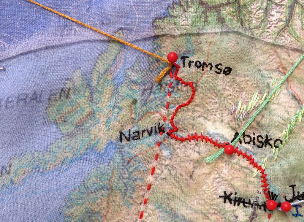 (detail of Tromso on map)